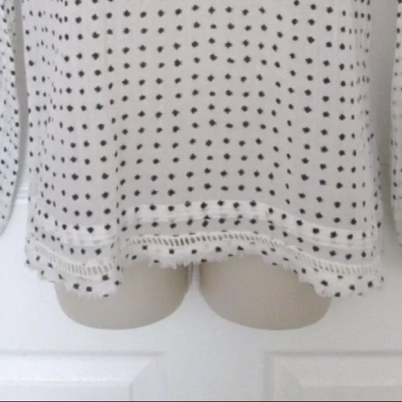 Pam & Gela White Dot Gauzy Tunic Top Sz S - Picture 4 of 4